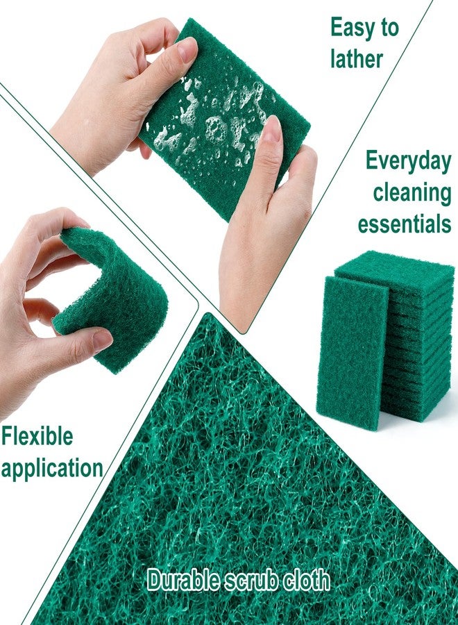 Dyrfolm 100 Pcs Scouring Pads,Heavy Duty Scour Pads,Dish Scrubber Scouring Pad,Reusable Non Scratch Household Scrub Pad for Dish Kitchen Scrubbers & Metal Grills,4.3 x 3 x 0.3 in (Green) - Image 4